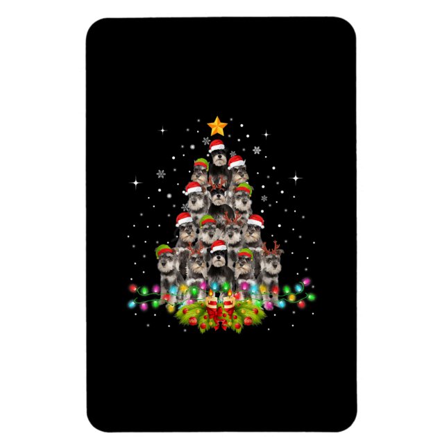 Íman Schnauzer Cães Árvore Natal Pet Xmas (Vertical)