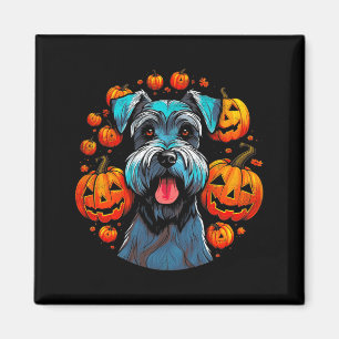 Íman Schnauzer de Halloween Preto Premium Tri-Blend