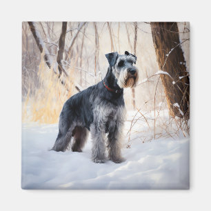 Íman Schnauzer Deixe Nevar Natal