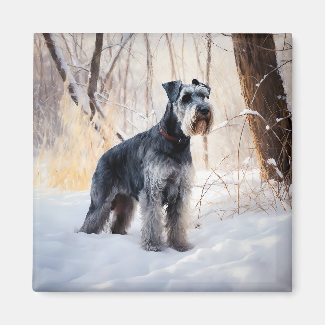 Íman Schnauzer Deixe Nevar Natal (Frente)