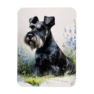 Íman Schnauzer Flexível Aquarela