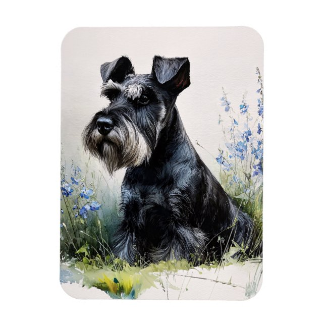 Íman Schnauzer Flexível Aquarela (Vertical)
