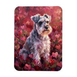 Íman Schnauzer Heart Shaped Wildflowers Flexible