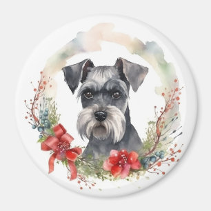 Íman Schnauzer Wreath Festivo Pup