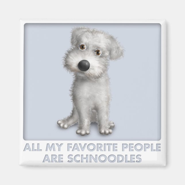Íman Schnoodle (Branco) Favorito (Frente)