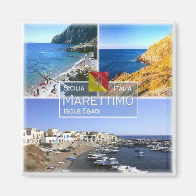 Íman SCL008 MARETTIMO ISLAND - Mosaico - Sicília - Fech (Frente)