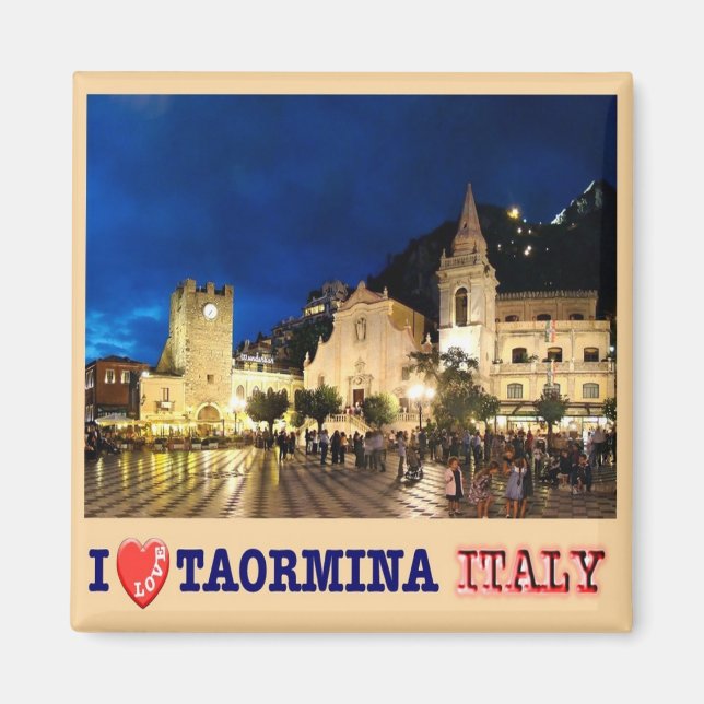 Íman SCL060 TAORMINA by Night - I Love - Fridge (Frente)