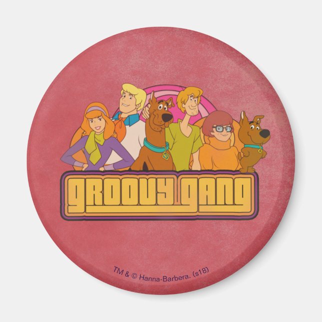 Íman Scooby-Doo | "Groovy Gang" - Gráfico de desenho an (Frente)