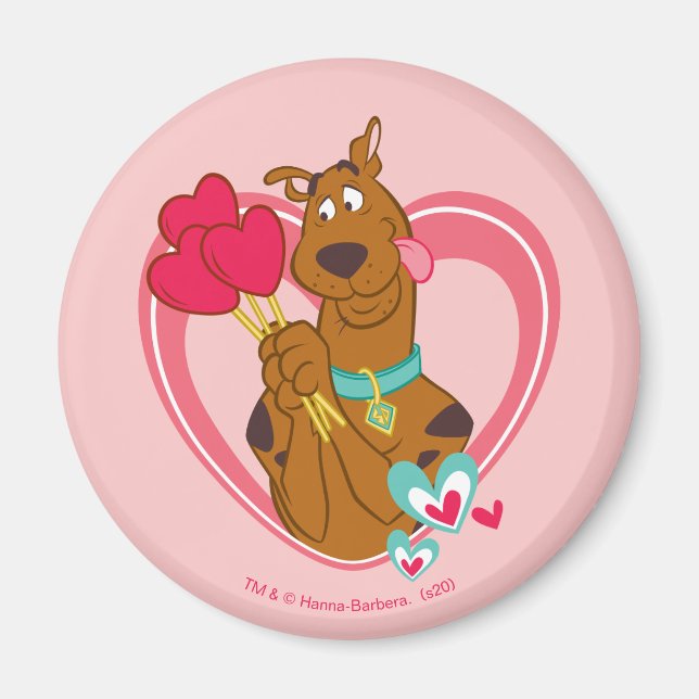 Íman Scooby-Doo Holding Heart Lolipops (Frente)