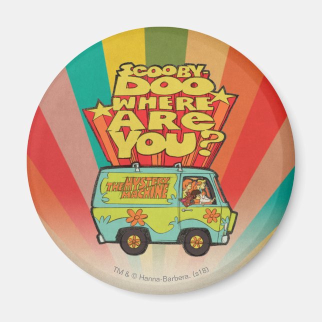 Íman Scooby-Doo | "Onde Você Está?" Cartoon Van Retro (Frente)