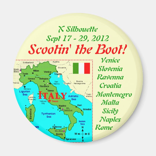 Íman scootin'theboot imã de geladeira (Frente)