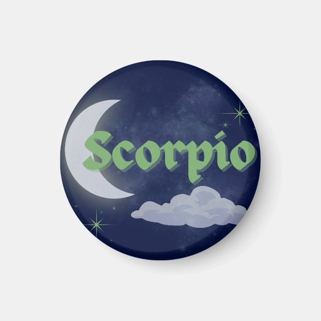 Íman Scorpio Celestial Estética Moon Stars Art (Frente)