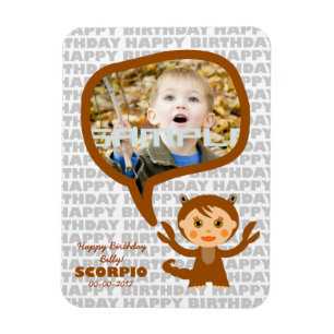 Íman Scorpio Happy Birthday Keepsasaem para crianças