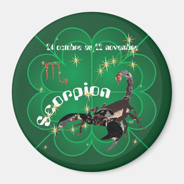 Íman Scorpion 24 octobre au 22 novembre Magnet (Frente)