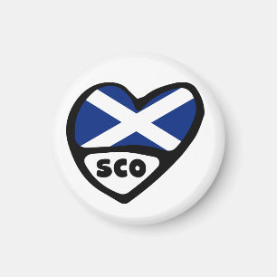 Íman Scotland Country Code Flag Heart, SCO