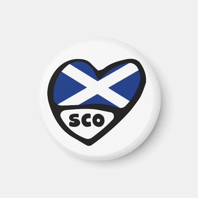 Íman Scotland Country Code Flag Heart, SCO (Frente)