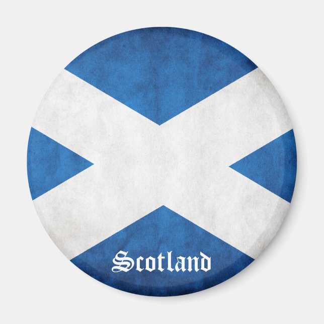 Íman Scotland Grunge Flag (Frente)
