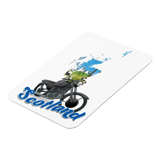 Íman Scotland Motorcycle map viagem poser (Left Side)