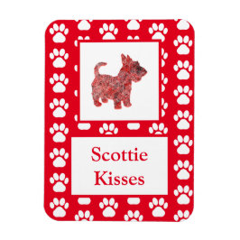 Íman Scottie Dog Kisses Silhout na Grelha Vermelha Cuta