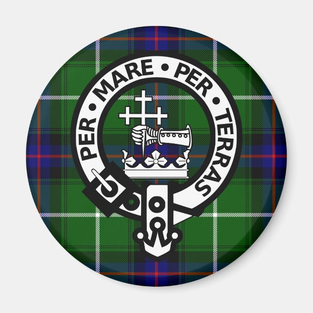 Íman Scottish Clan Donald Tartan e Crest (Frente)