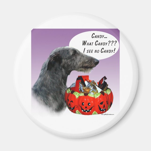Íman Scottish Deerhound Halloween Candy (Frente)