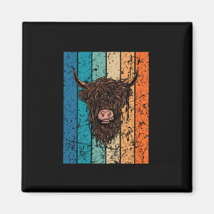 Íman Scottish Highland Cow Retro