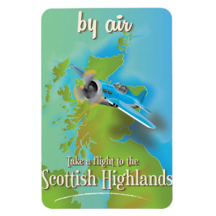 Íman Scottish Highlands vintage poster