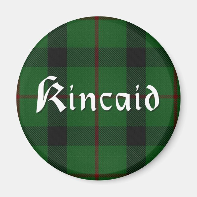 Íman Scottish Kincaid Clan Tartan Xadrez 'Imã de gelade (Frente)