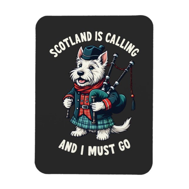 Íman Scottish Terrier Dog Scotland Está Chamando E Eu P (Vertical)