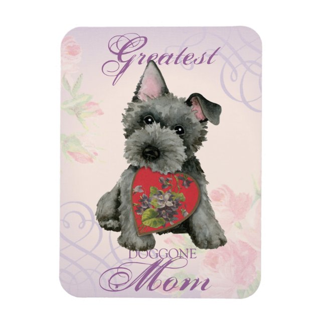 Íman Scottish Terrier Heart Mãe Magnet (Vertical)