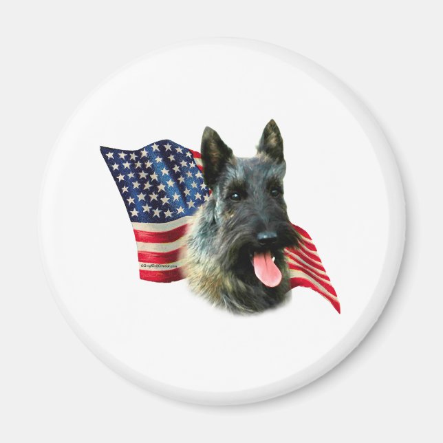 Íman Scottish Terrier (indle) Flag (Frente)