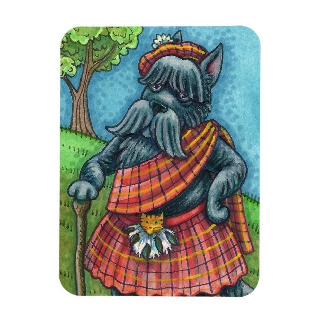 Íman SCOTTISH TERRIER, SCOTTIE DOG PRIDE Kilt Sporran (Vertical)