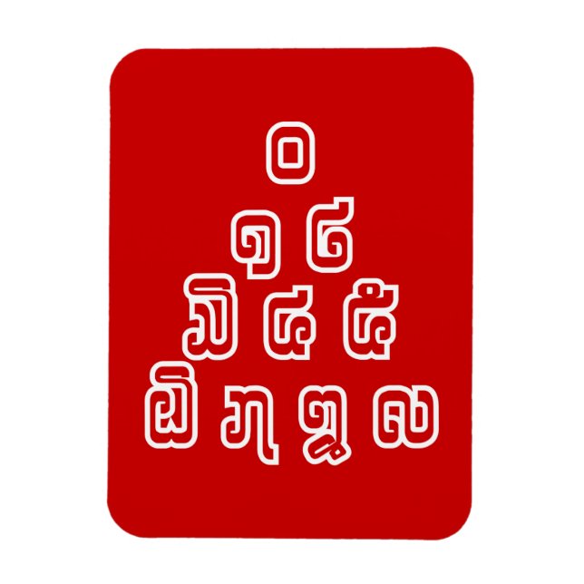 Íman Script de Língua Laociana da Pirâmide de Números d (Vertical)