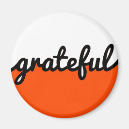 Íman Script Grateful Laranja preto e branco