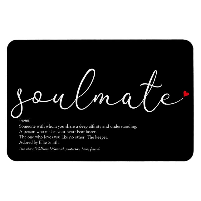Íman Script Love Heart Soulmate Definition (Horizontal)
