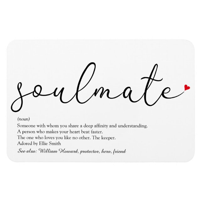 Íman Script Love Heart Soulmate Definition (Horizontal)