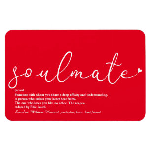 Íman Script Love Heart Soulmate Definition Red