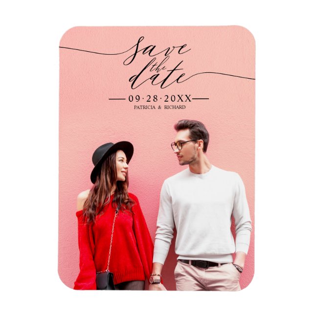 Íman Script Simples e Elegante para Save The Date de Ca (Vertical)