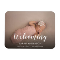 Script Welcome Baby Photo Magnet