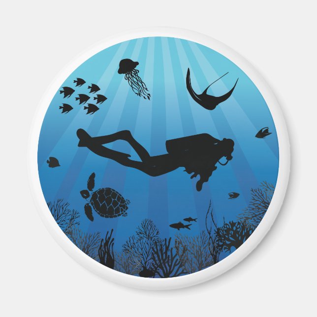 Íman Scuba Diver Sealife Underwater (Frente)