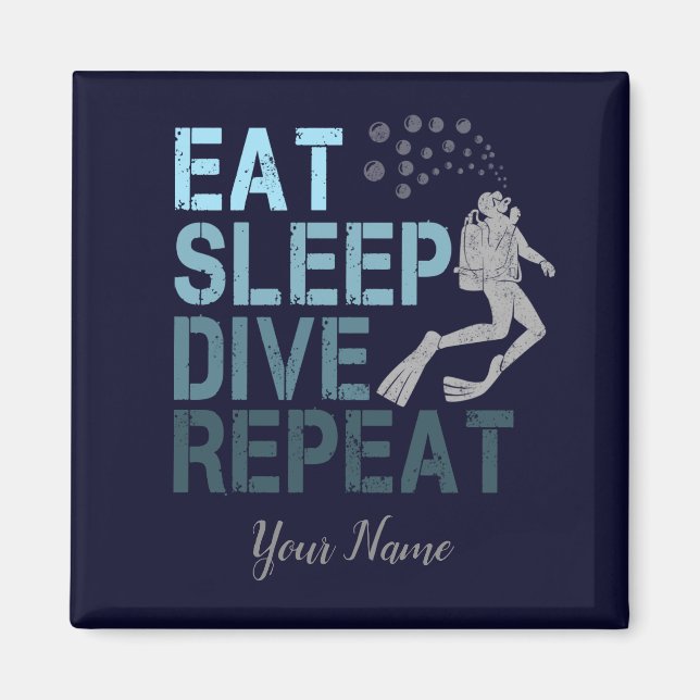 Íman Scuba Diving Coma Dissipador de Sono Repetindo diz (Frente)