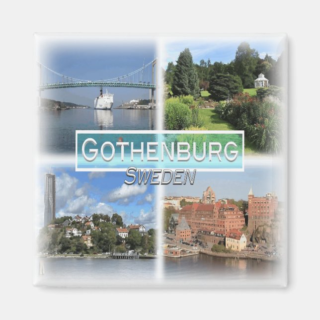 Íman SE0025 Europa, Suecia, Gotemburgo, geladeira (Frente)