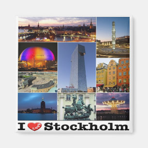 Íman SE - Suecia - Estocolmo - I Love - Collage