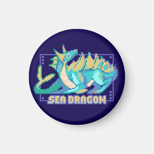 Íman Sea dragon, zee draak pixel art (Frente)