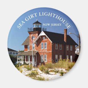 Íman Sea Girt Lighthouse, Nova Jersey Round Magnet