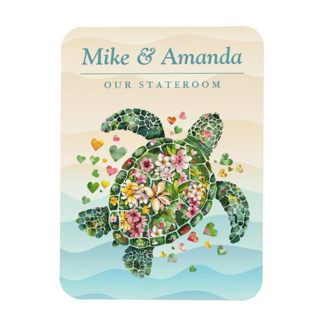 Íman Sea Turtle Cruise Ship Stateroom Magnet (Vertical)