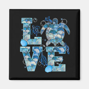Íman Sea Turtle Love Shirt Ocean Beach Amantes de os an