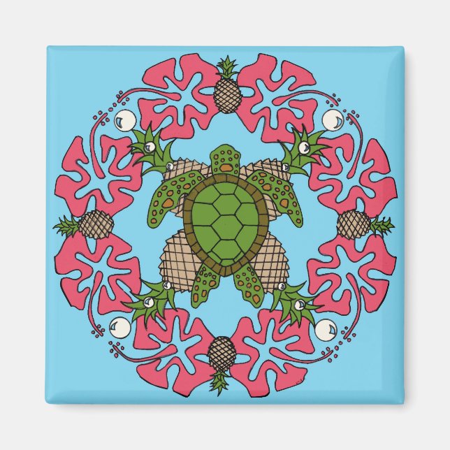 Íman Sea Turtle Mandala - Magnet (Frente)