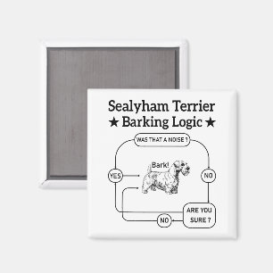 Íman Sealyham Terrier Barking Logic Engraçado Cachorro