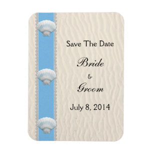 Íman Seashell Beach Wedding Save The Date